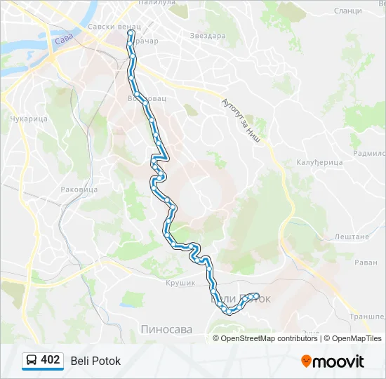 402 Bus Line Map
