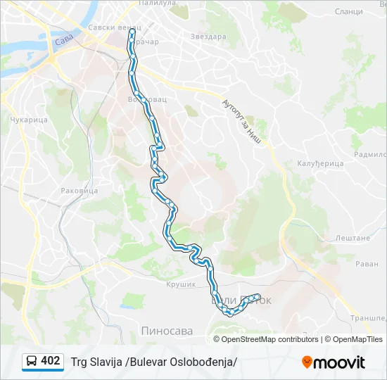 402 Bus Line Map