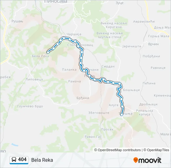 404 Bus Line Map