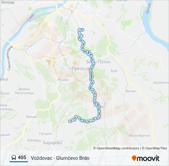 405 Bus Line Map