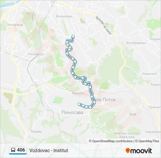 406 Bus Line Map