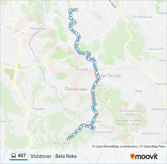 407 Bus Line Map
