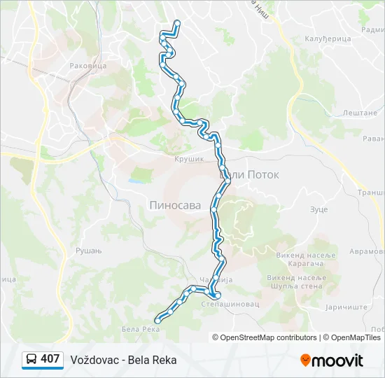 407 Bus Line Map