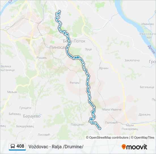 408 Bus Line Map