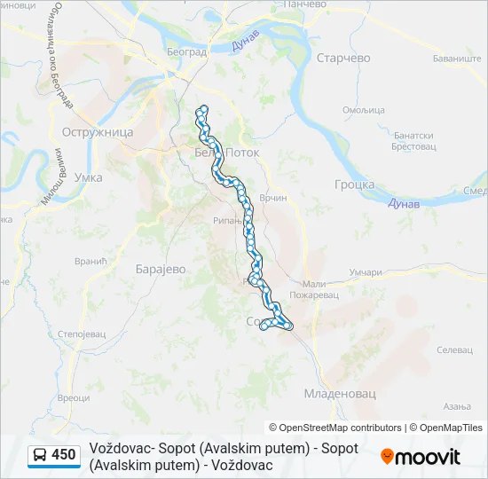 450 Bus Line Map