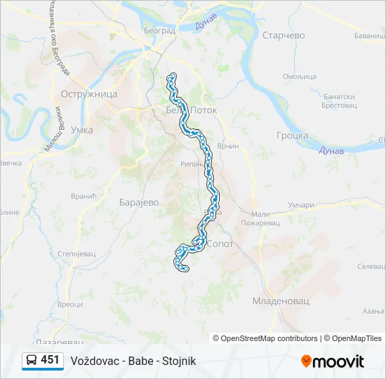 451 Bus Line Map