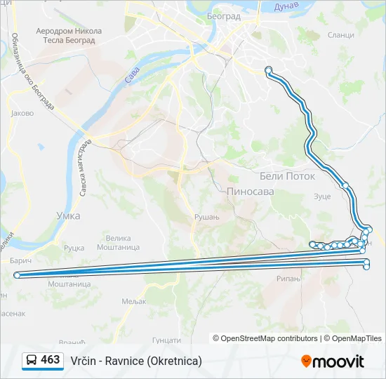 463 Bus Line Map