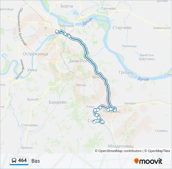 464 Bus Line Map