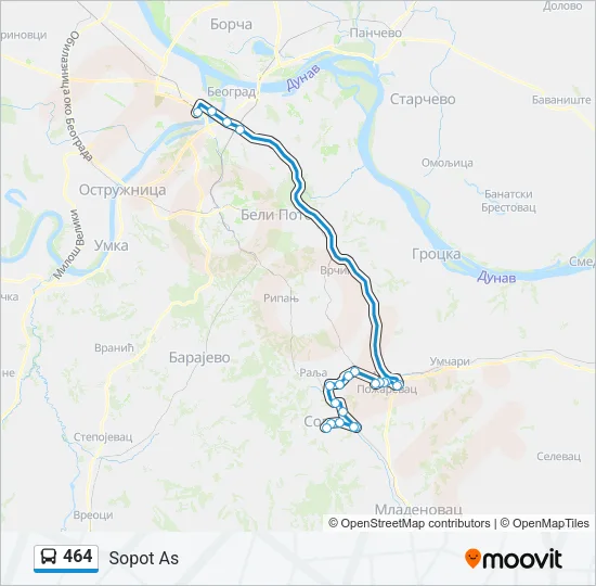 464 Bus Line Map