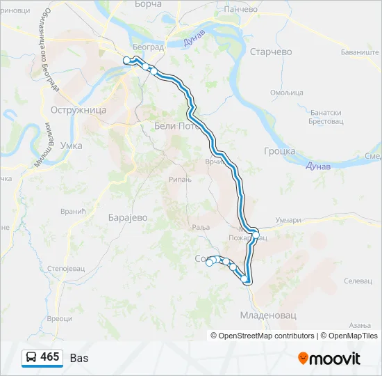 465 Bus Line Map