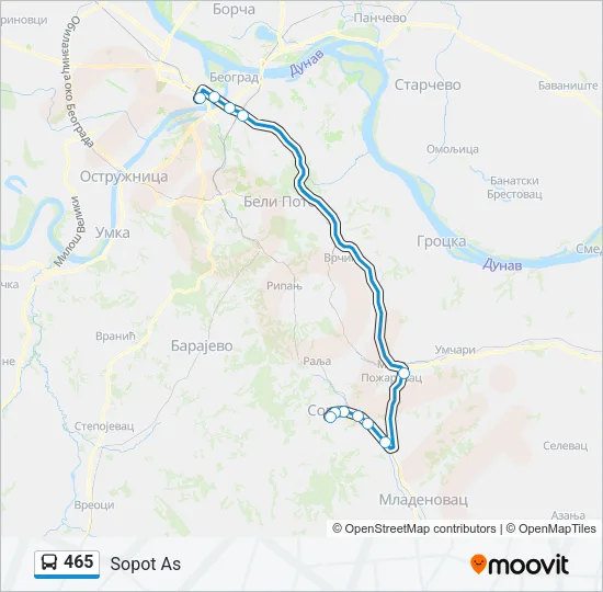 465 Bus Line Map