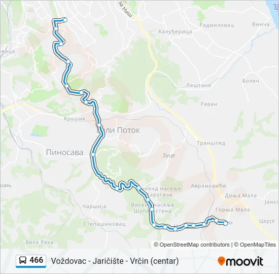 466 Bus Line Map