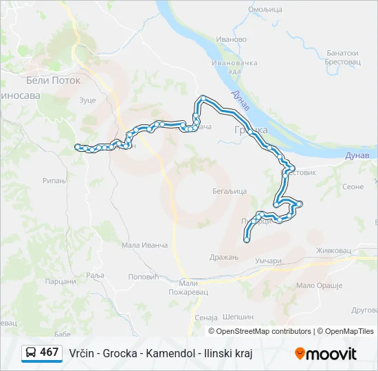 467 Bus Line Map