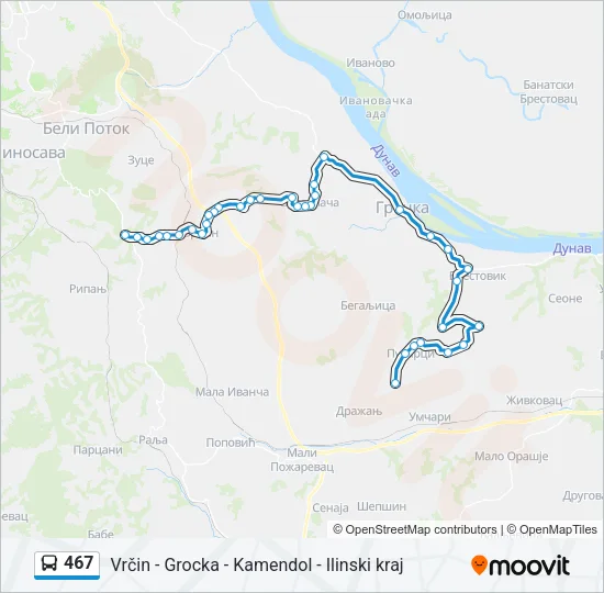 467 Bus Line Map