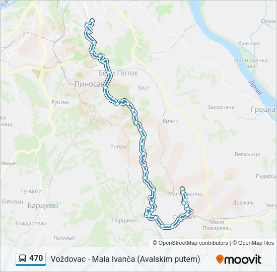 470 Bus Line Map