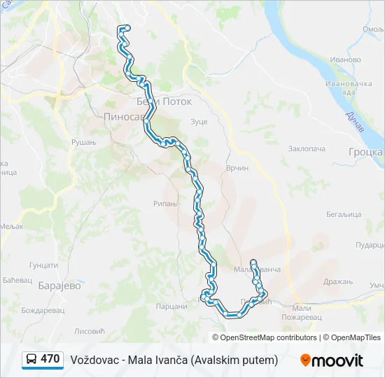470 Bus Line Map