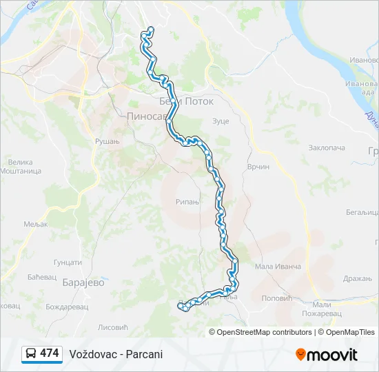 474 Bus Line Map