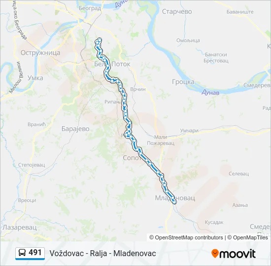 491 Bus Line Map
