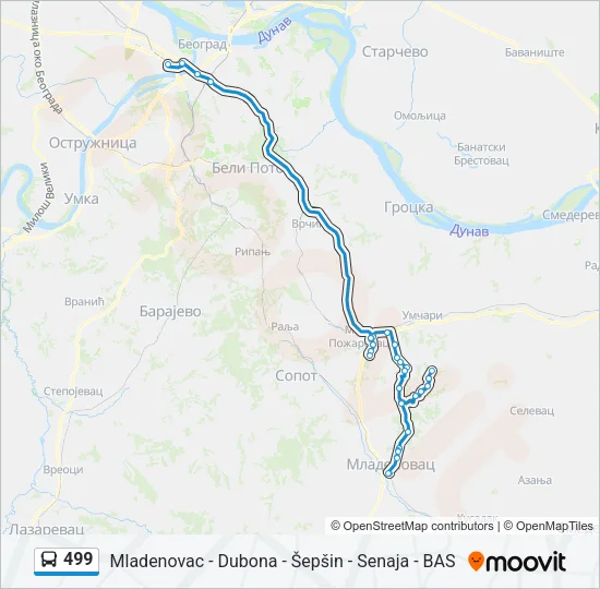 499 Bus Line Map