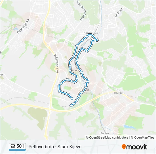 501 Bus Line Map