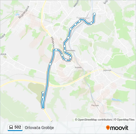 502 Bus Line Map