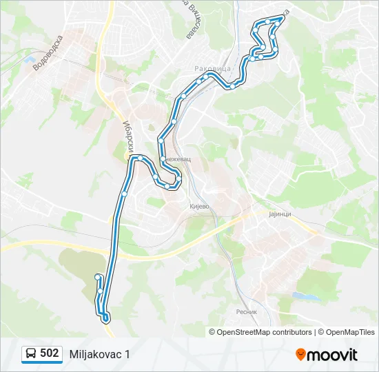 502 Bus Line Map