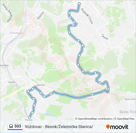 503 Bus Line Map
