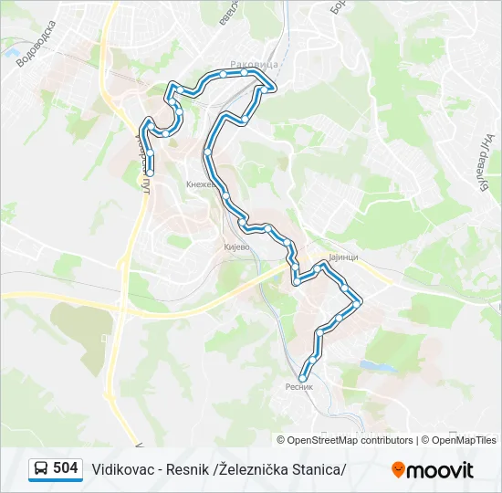 504 Bus Line Map