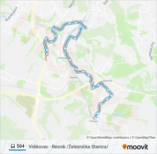 504 Bus Line Map