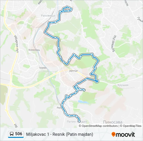 506 Bus Line Map
