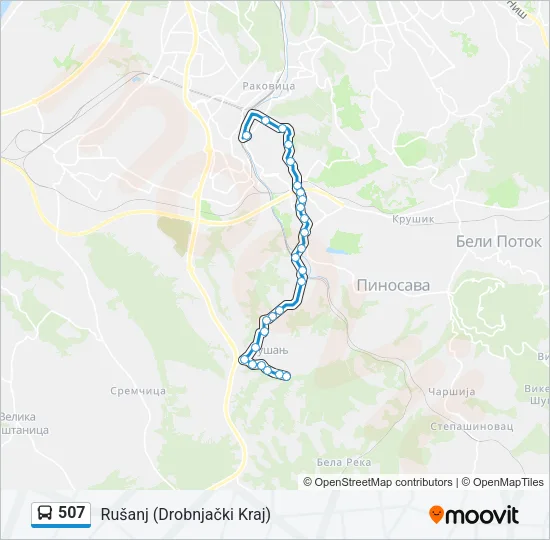 507 Bus Line Map