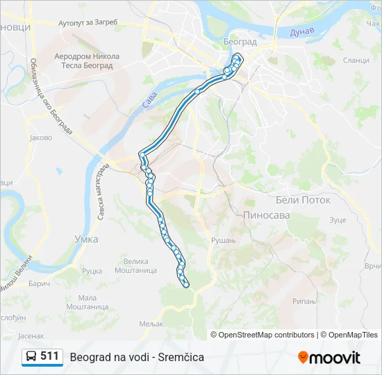 511 Bus Line Map