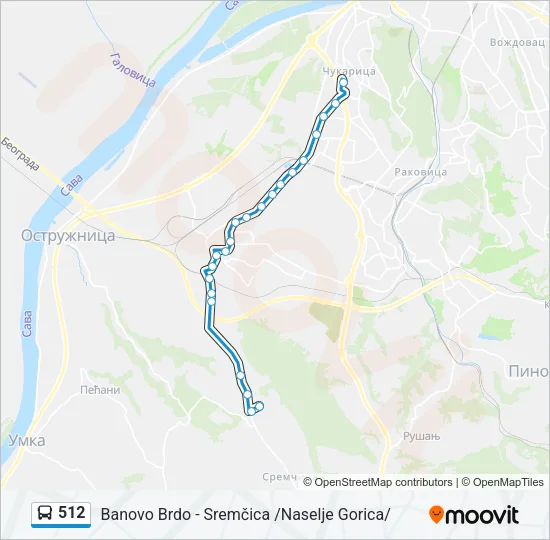 512 Bus Line Map