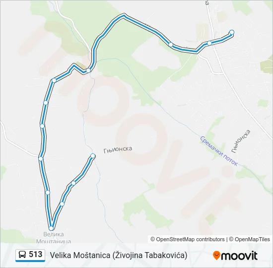 513 Bus Line Map