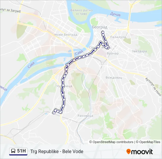 51Н Bus Line Map