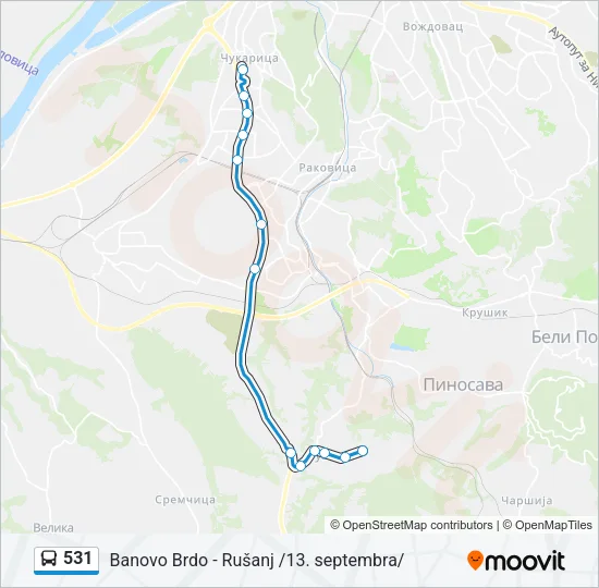 531 Bus Line Map