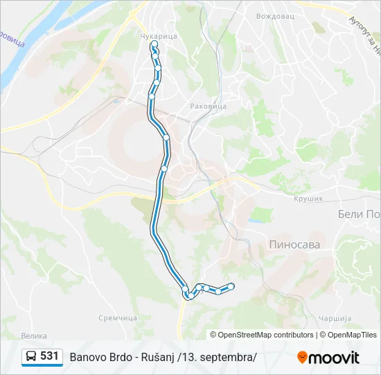 531 Bus Line Map