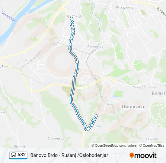 532 Bus Line Map