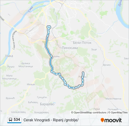 534 Bus Line Map