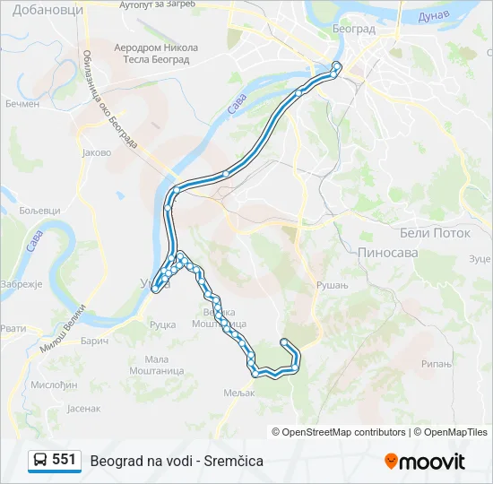551 Bus Line Map