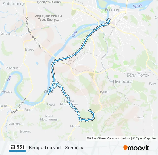 551 Bus Line Map