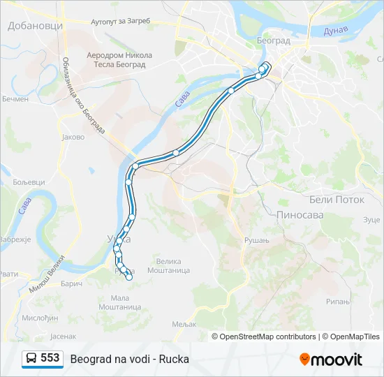 553 Bus Line Map