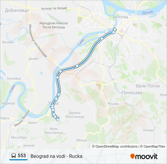 553 Bus Line Map