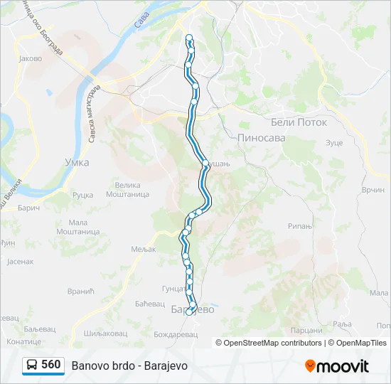 560 Bus Line Map