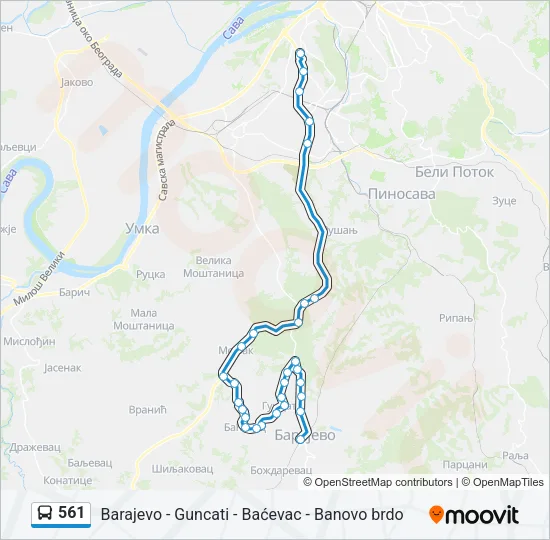 561 Bus Line Map