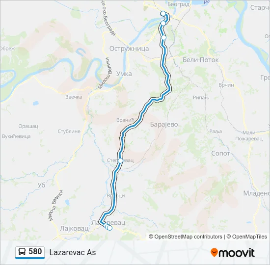 580 Bus Line Map