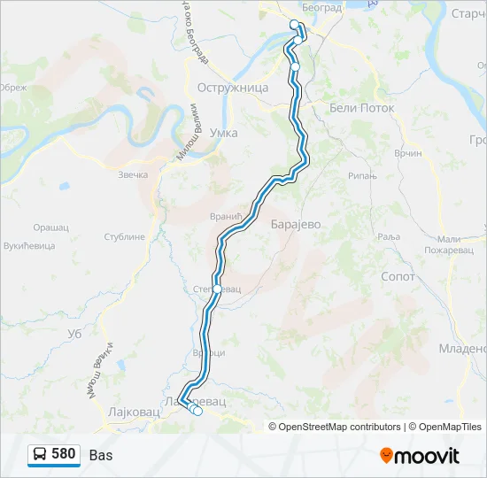 580 Bus Line Map