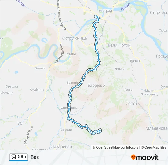 585 Bus Line Map