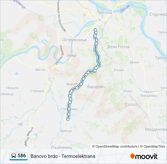 586 Bus Line Map