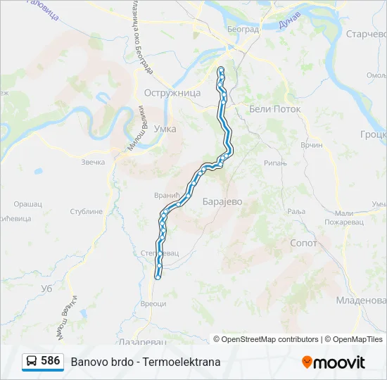 586 Bus Line Map